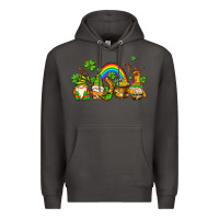 Smoke st patricks gnomes with rainbow Premium Hoodie - AdoDesignShop