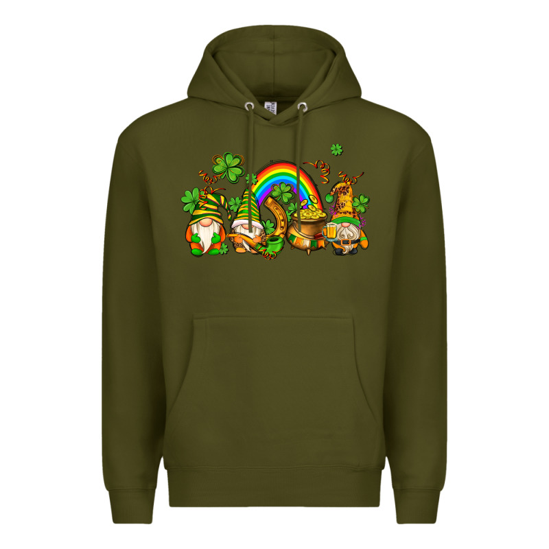 St Patricks Gnomes With Rainbow Premium Hoodie by AdoDesignShop | Teevron