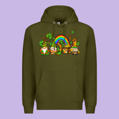 St Patricks Gnomes With Rainbow Premium Hoodie Designed By Adodesignshop