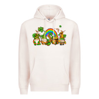 Pale Pink st patricks gnomes with rainbow Premium Hoodie - AdoDesignShop