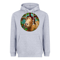 Heather Grey Farm Goat Christmas Heavyweight Hoodie - RanaPortraitStore