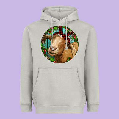 Heavyweight Hoodie Farm Goat Christmas
