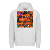 Dove Grey halloween witch hats leopard seamless pattern Premium Hoodie - BundleAndBundleShop