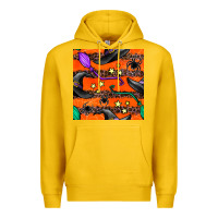Lemon halloween witch hats leopard seamless pattern Premium Hoodie - BundleAndBundleShop