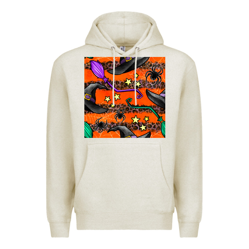 Halloween Witch Hats Leopard Seamless Pattern Premium Hoodie by BundleAndBundleShop | Teevron