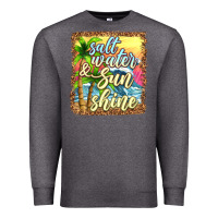 Charcoal Heather salt water and sunshine Premium Sweatshirt - texasbilliewilder