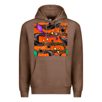 Chestnut halloween witch hats leopard seamless pattern Premium Hoodie - BundleAndBundleShop