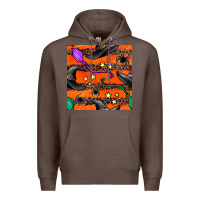 Coffee halloween witch hats leopard seamless pattern Premium Hoodie - BundleAndBundleShop