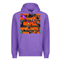 Purple halloween witch hats leopard seamless pattern Premium Hoodie - BundleAndBundleShop