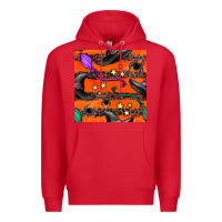 Red halloween witch hats leopard seamless pattern Premium Hoodie - BundleAndBundleShop