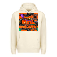 Sandshell halloween witch hats leopard seamless pattern Premium Hoodie - BundleAndBundleShop