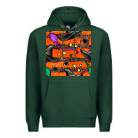 Sports Green halloween witch hats leopard seamless pattern Premium Hoodie - BundleAndBundleShop