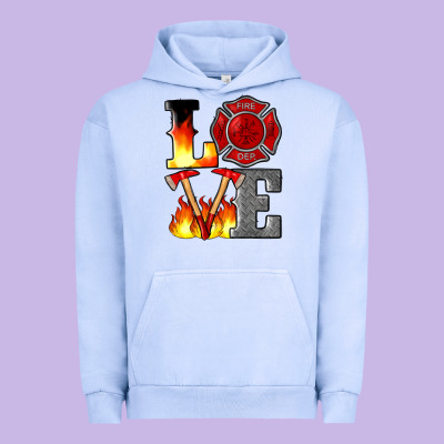 Firefighter Love Urban Hoodie Designed By Artiststas