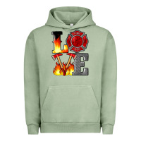 Pigment Oil Green firefighter love Urban Hoodie - Artiststas