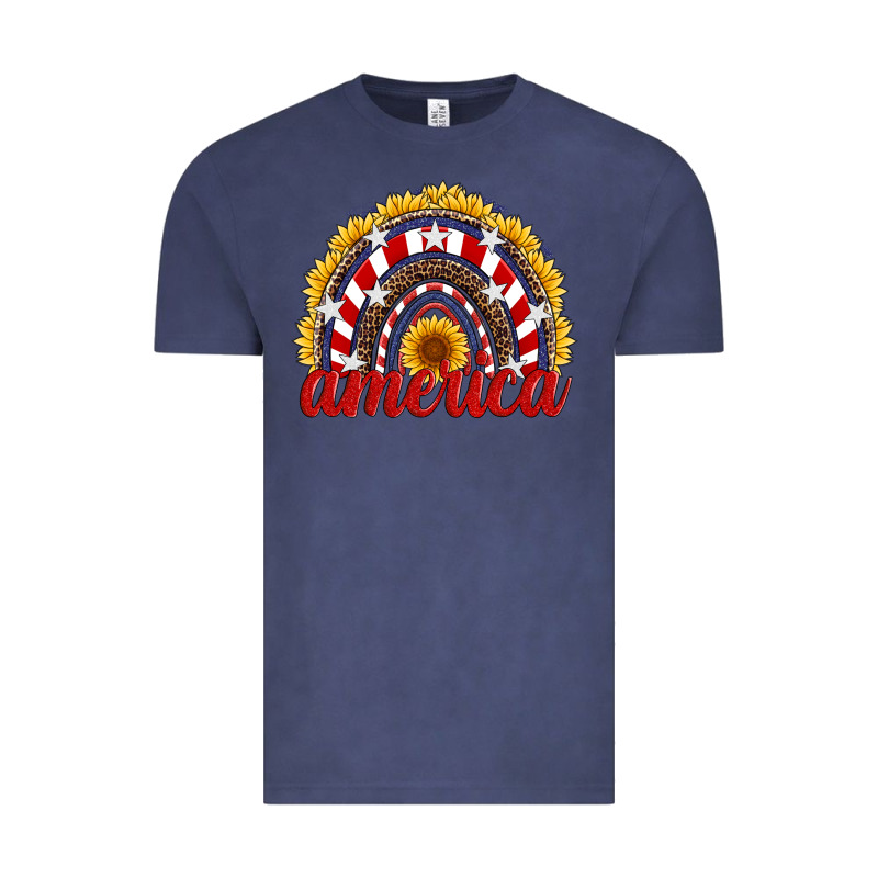 America Sunflower Rainbow Vintage Tee by Artiststas | Teevron