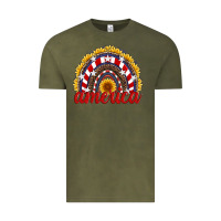 Vintage Olive america sunflower rainbow Vintage Tee - Artiststas