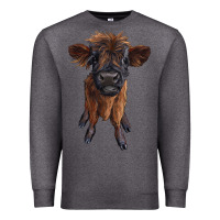 Charcoal Heather highland cow calf Premium Sweatshirt - RanaPortraitStore