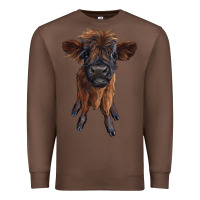 Chestnut highland cow calf Premium Sweatshirt - RanaPortraitStore
