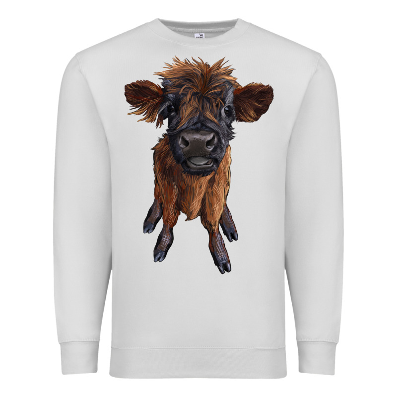 Highland Cow Calf Premium Sweatshirt by RanaPortraitStore | Teevron