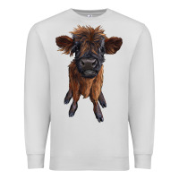 Dove Grey highland cow calf Premium Sweatshirt - RanaPortraitStore