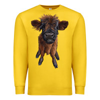 Lemon highland cow calf Premium Sweatshirt - RanaPortraitStore
