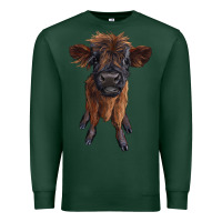 Sports Green highland cow calf Premium Sweatshirt - RanaPortraitStore
