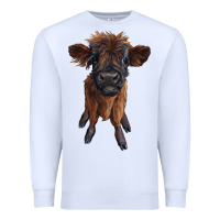 White highland cow calf Premium Sweatshirt - RanaPortraitStore
