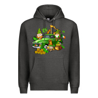 Charcoal Heather st patricks gnomes  with farm truck Premium Hoodie - AdoDesignShop
