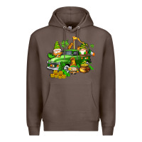 Coffee st patricks gnomes  with farm truck Premium Hoodie - AdoDesignShop