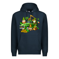 Navy st patricks gnomes  with farm truck Premium Hoodie - AdoDesignShop