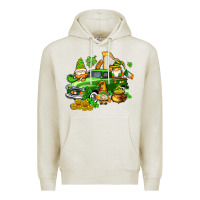 Oatmeal Heather st patricks gnomes  with farm truck Premium Hoodie - AdoDesignShop