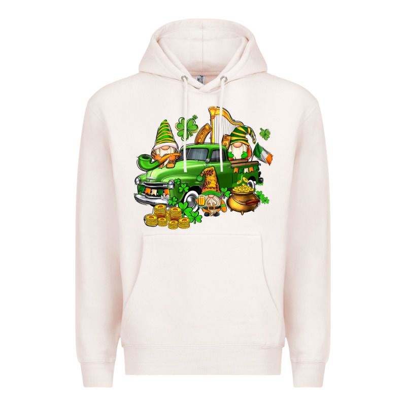 St Patricks Gnomes  With Farm Truck Premium Hoodie by AdoDesignShop | Teevron