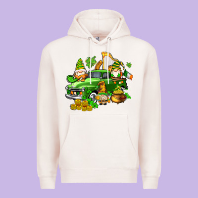St Patricks Gnomes  With Farm Truck Premium Hoodie Designed By Adodesignshop