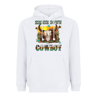 White simmer down cowboy Heavyweight Hoodie - texasbilliewilder