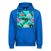Cobalt sea turtle seamless pattern Urban Hoodie - BundleAndBundleShop