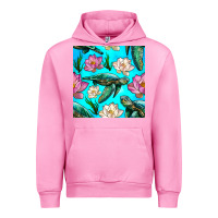 Fuchsia Pink sea turtle seamless pattern Urban Hoodie - BundleAndBundleShop