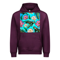 Mauve Wine sea turtle seamless pattern Urban Hoodie - BundleAndBundleShop