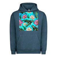 Pigment Midnight Navy sea turtle seamless pattern Urban Hoodie - BundleAndBundleShop