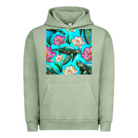 Pigment Oil Green sea turtle seamless pattern Urban Hoodie - BundleAndBundleShop