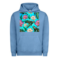 Pigment Pebble Blue sea turtle seamless pattern Urban Hoodie - BundleAndBundleShop