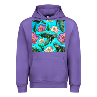 Tulip sea turtle seamless pattern Urban Hoodie - BundleAndBundleShop