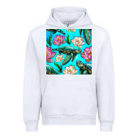 White sea turtle seamless pattern Urban Hoodie - BundleAndBundleShop