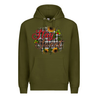 Army Green stay sweet wood slice ornament Premium Hoodie - JahusDesignShop