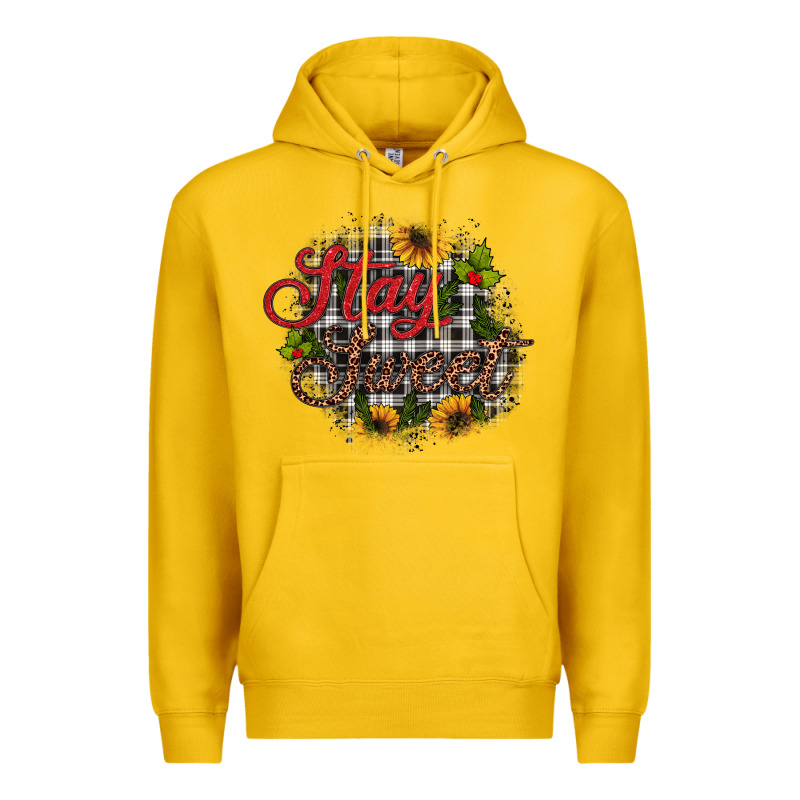 Stay Sweet Wood Slice Ornament Premium Hoodie by JahusDesignShop | Teevron