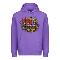 Purple stay sweet wood slice ornament Premium Hoodie - JahusDesignShop