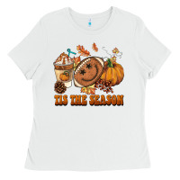 White tis the season football Ladies Tee - BarkalooDesign