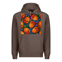 Coffee halloween pumpkin and candy seamless pattern Premium Hoodie - BundleAndBundleShop