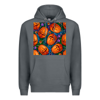 Rock halloween pumpkin and candy seamless pattern Premium Hoodie - BundleAndBundleShop
