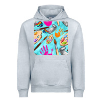 Heather Grey find art class seamless pattern Urban Hoodie - BundleAndBundleShop