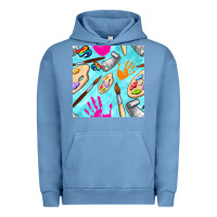 Pigment Pebble Blue find art class seamless pattern Urban Hoodie - BundleAndBundleShop